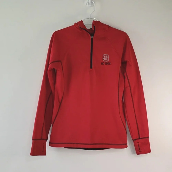 COLOSSEUM NCSU Slim Fit Large Women's Zip Pullover Hoodie Embroidered Red - Picture 1 of 12